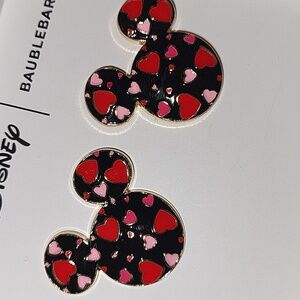 BaubleBar Disney Mickey Mouse Heart Studs BNIB TE